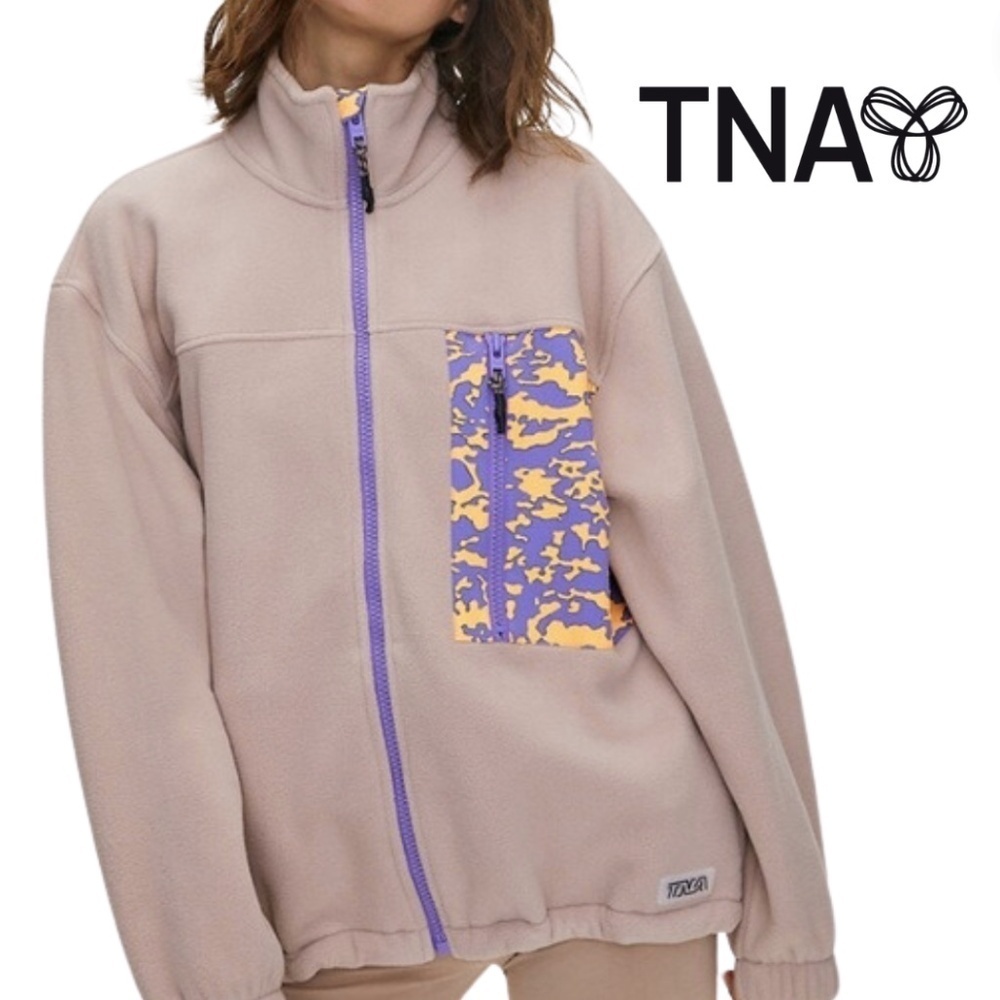 TNA Echo Park Fleece Purple Orange Camo Zip Up - Size XXS